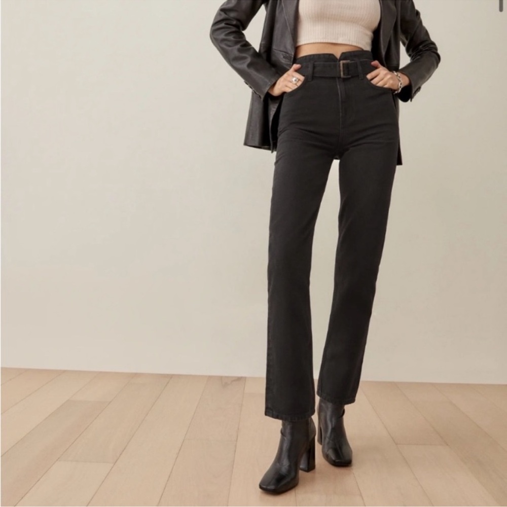 Reformation Cynthia High Rise Jeans in Faded Black